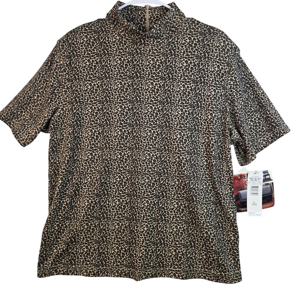 Koret Leopard Print High Neck Top XL mobwife gangstergirl glamorous italianglam